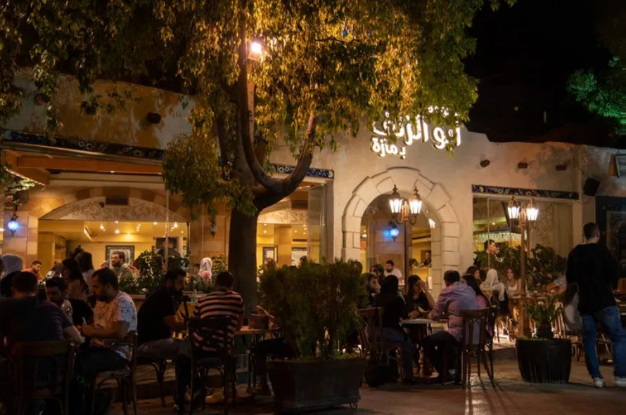 Garden seating among the planters